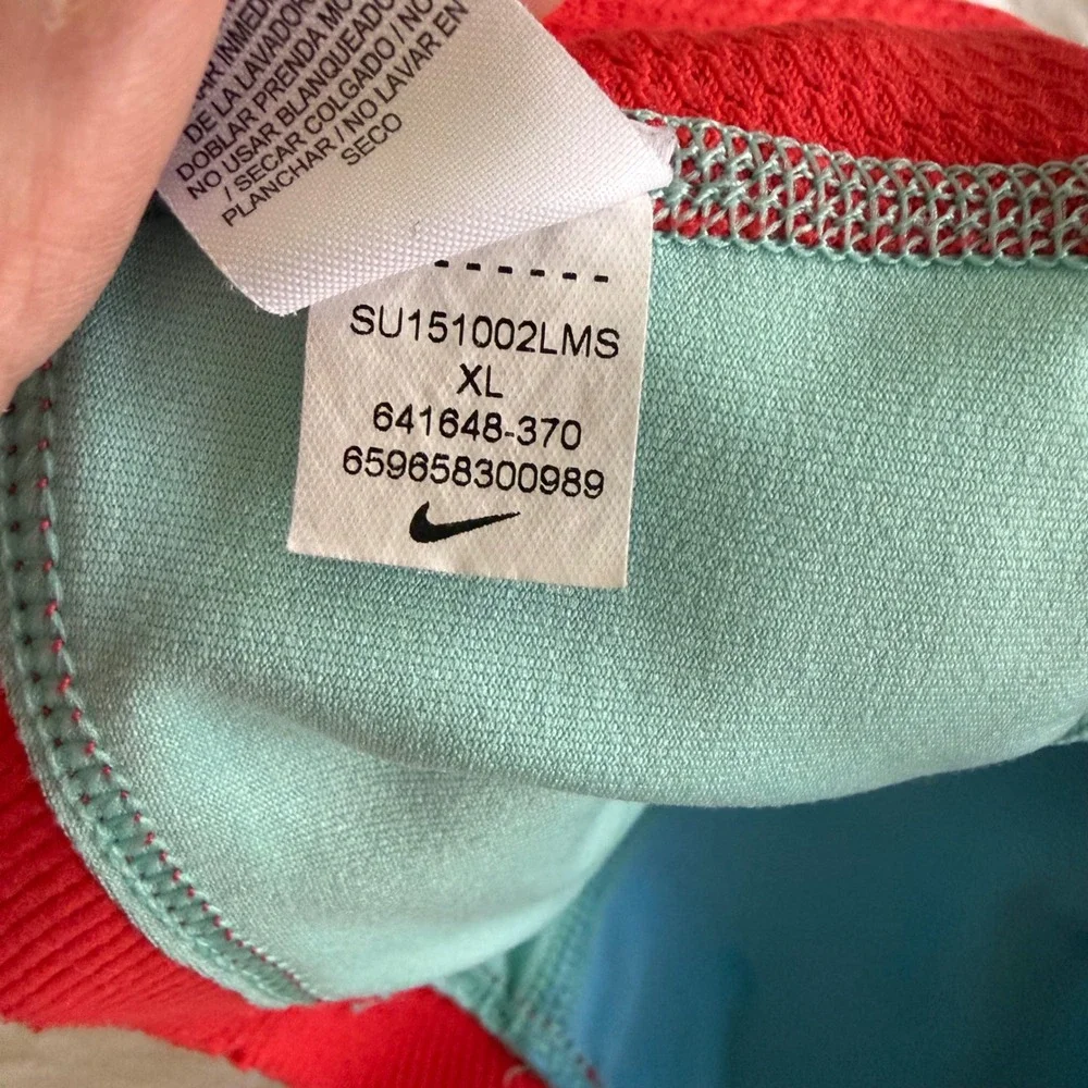 NIKE Pro Dri-Fit Red and Aqua Blue‎ Youth Girls Sports Bra, XL